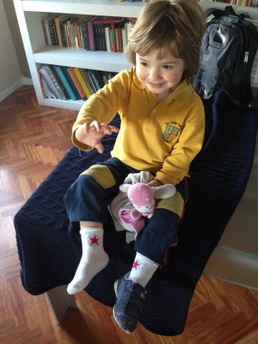 Child walking on stars