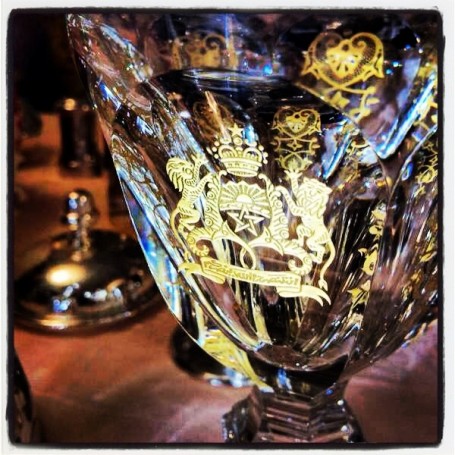 A star on the glassware of the Morocco Royal Family