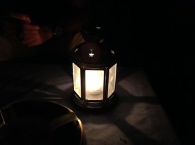 Stars in a candle box at night