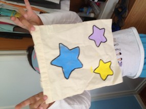 Stars on a children´s purse