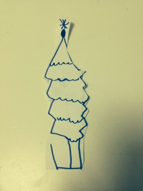 Drawn Star on the top of a Christmas Tree