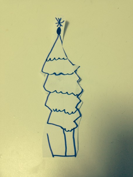 Drawn Star on the top of a Christmas Tree